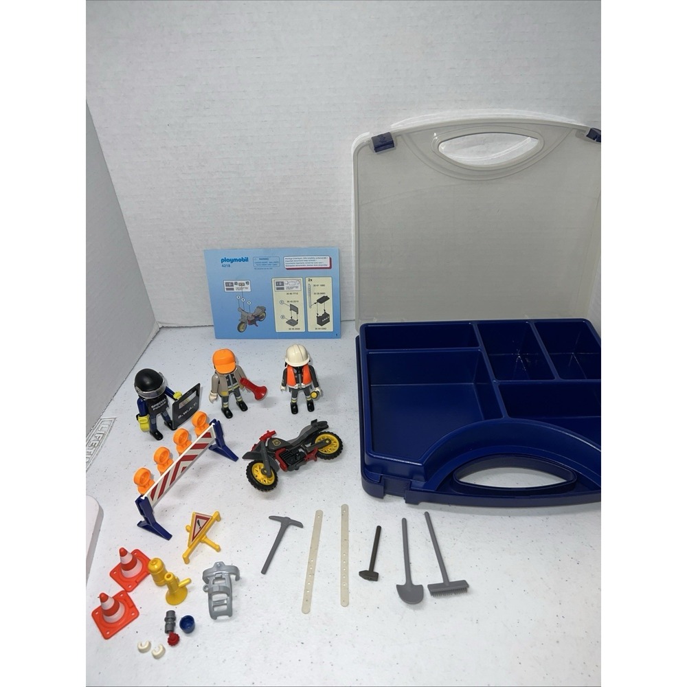 PLAYMOBIL 4218 S.W.A.T. Police Play Set And Carry Case - Incomplete